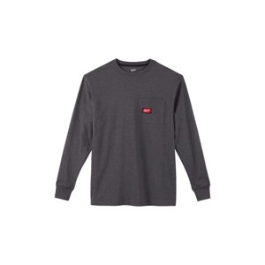 Футболка MILWAUKEE, WTLS з кишенею та довгим рукавом, сіра, (розмір XXL)