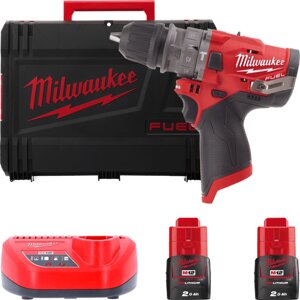 Дриль-шуруповерт акумуляторна безщіткова ударна MILWAUKEE M12 FPDX-202X (37Нм) (ЗУ+2акХ2Ач+кейс)
