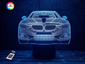 3D ночник "Автомобиль 10" (УВЕЛИЧЕННОЕ ИЗОБРАЖЕНИЕ) + пульт ДУ + сетевой адаптер + батарейки (3ААА)  3DTOYSLAM