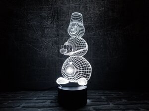 Змінна пластина для 3D світильників "Сніговик 2" 3DTOYSLAMP