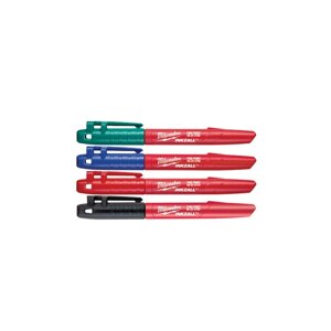 Набір маркерів INKZALL ( Синій / Червоний / Зелений / Чорний ) MILWAUKEE