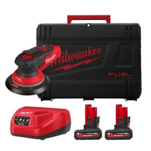 Шліфмашина ексцентрикова акумуляторна безщіткова MILWAUKEE M12 FROS2.5-502X Ø150мм (ЗУ+2ак). Х5Ач)