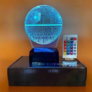 3D світильник-нічник "Зірка смерті" + пульт + акумулятор 3DTOYSLAMP MINI