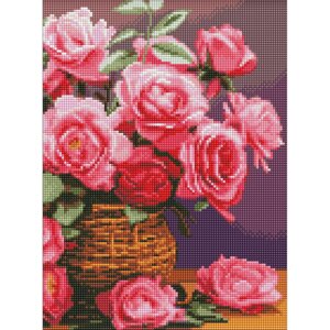 Алмазна мозаїка без підрамника "Фарбові троянди" AMC7857 30х40см