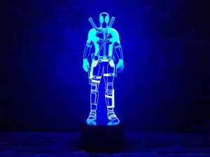 Дитячий нічник - світильник "Дедпул 2" 3DTOYSLAMP