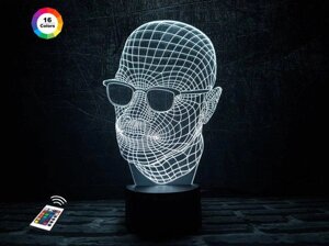 3D нічник "Невидимка" (ЗБІЛЬШЕНИЙ ЗОБРАЖЕННЯ) + пульт ДК + мережевий адаптер + батарейки (3ААА) 3DTOYSLAMP