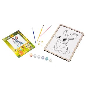 Картина за номерами "Кролик" Puz-22944 формат А4 пензлик, фарби, кріплення для стіни