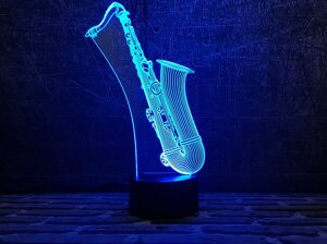 Змінна пластина для 3D світильників "Саксофон" 3DTOYSLAMP