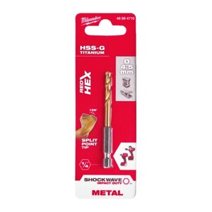 Milwaukee Redhex HSS-G TIN 4,5 мм (1 ш) металева свердла