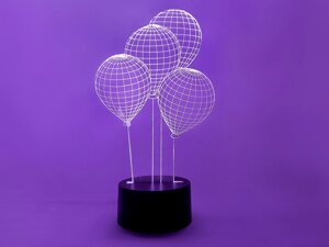 Змінна пластина для 3D світильників "Кульки" 3DTOYSLAMP