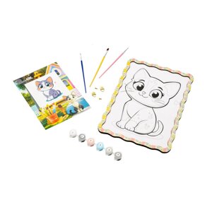 Картина за номерами "Котик" Puz-22945 формат А4 пензлик, фарби, кріплення для стіни