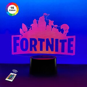 3D нічник "FORTNITE" (ЗБІЛЬШЕНИЙ ЗОБРАЖЕННЯ)+ мережевий адаптер + батарейки (3ААА) 3DTOYSLAMP