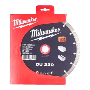 Алмазний диск DU 230 для бетону, каменю, цегли MILWAUKEE