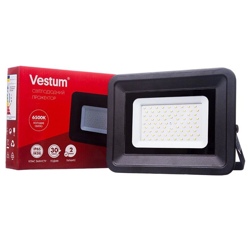 Прожектор LED vestum 70W 6100лм 6500K 185-265V IP65 - Polmart