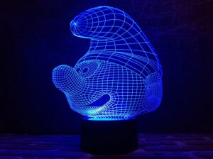 Змінна пластина для 3D світильників "Смурфік" 3DTOYSLAMP