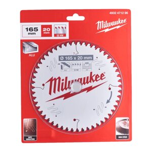 Диск пиляльний по алюмінію PFTE MILWAUKEE, Ø165х20х2,2мм, 96 зуб.