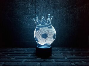 Змінна пластина для 3D світильників "Футбольний м'яч із короною" 3DTOYSLAMP