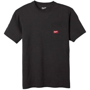 Футболка MILWAUKEE, WTSS c кишенею та коротким рукавом, чорна, (розмір XXL)