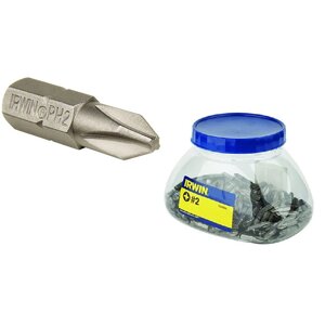 Набір біт 250 шт 1/4" 25 мм, Philips PH 2 "Grabit Jar", IRWIN