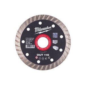 Алмазний диск DUT 125 для керамічної плитки, бетон (чистий рез) MILWAUKEE
