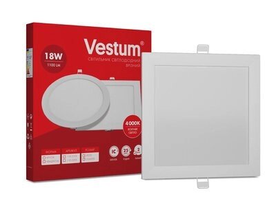 Світильник LED врізний квадратний Vestum 18W 4000K 220V - акції