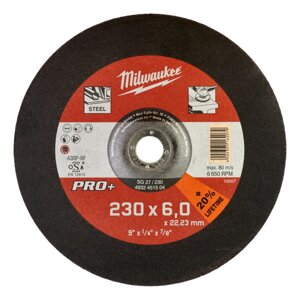 Шліфувальний диск металу SG 27/230x6 PRO+ (1 шт) MILWAUKEE