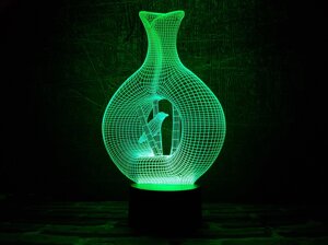 Змінна пластина для 3D світильників "Птах у клітці" 3DTOYSLAMP