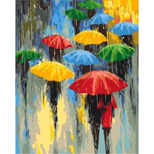 Картина за номерами "Кольоровий дощ" BS53048 Brushme 40х50 см