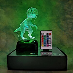 3D світильник-нічник "Динозаврик" + пульт + акумулятор 3DTOYSLAMP MINI