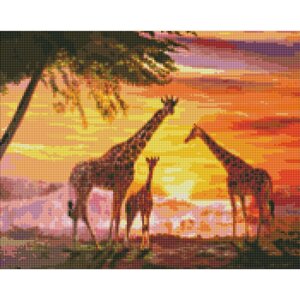 Алмазна мозаїка "Сім'я жирафів" ArtAlekhina Ідейка AMO7327 40х50 см