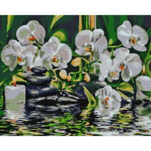 Алмазна мозаїка "Спокій у орхідей" Brushme DBS1002 40х50 см