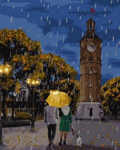 Картина за номерами "Граючи під дощем" Ідейка KHO4797 40х50 см