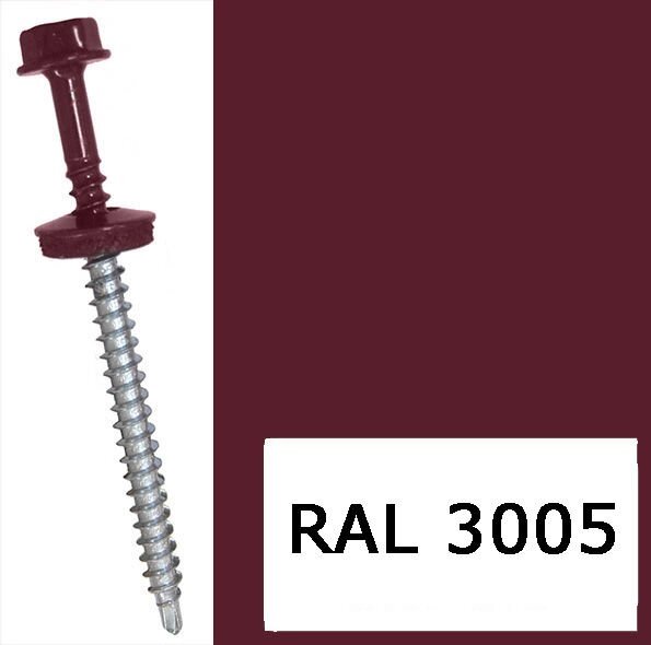 Саморіз покрівельний etanco (gunnebo) 4.8х70 RAL 3005 упк 100 шт - характеристики