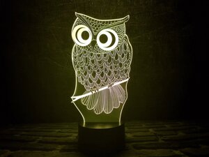 Змінна пластина для 3D ламп "Сова" 3DTOYSLAMP