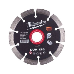 Алмазний диск DUH 125 для твердого бетону, бетонних блоків і каменю MILWAUKEE