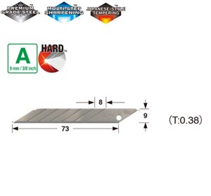Леза сегментні 9мм TAJIMA Acute Angle Endura Blade LB39H кут нахилу 30 °, 10 шт.