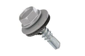 Гвинт самосвердлувальний DIN 7504K 5,5х25 RAL 9006 білий алюміній Metalvis TEX-H + шайба EPDM 250 шт./пачка