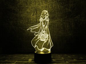 Змінна пластина для 3D світильників "Білосніжка" 3DTOYSLAMP