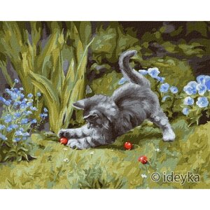 Картина за номерами "Ігривий кошеня" Ідейка KHO4251 40х50 см