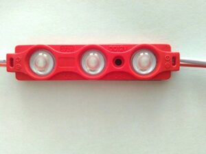 Світлодіодний Модуль SMD 2835 Лінза 3 LED червоний:620-630K