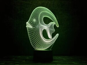 Змінна пластина для 3D ламп "Коралова рибка" 3DTOYSLAMP