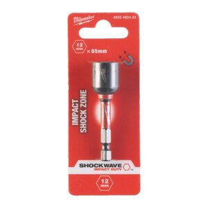 Торцева головка 1/4 дюйма, шестигранна, 12 мм Shockwave, ударостійка Milwaukee 4932492442