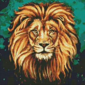 Алмазна мозаїка "Розкішний лев" Ідейка AMO7505 40х40 см