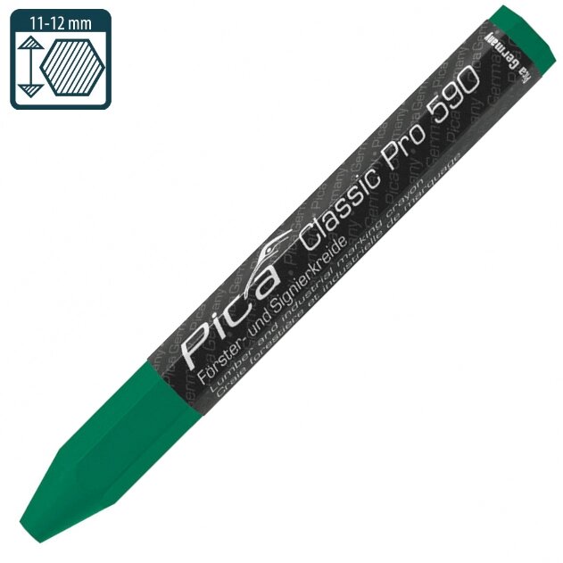 Промисловий маркер на восковій-крейдовій основі Pica Classic PRO 590/36, зелений від компанії Polmart - фото 1
