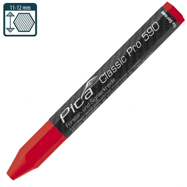 Промисловий маркер на восковій-крейдовій основі Pica Classic PRO 590/40, червоний від компанії Polmart - фото 1