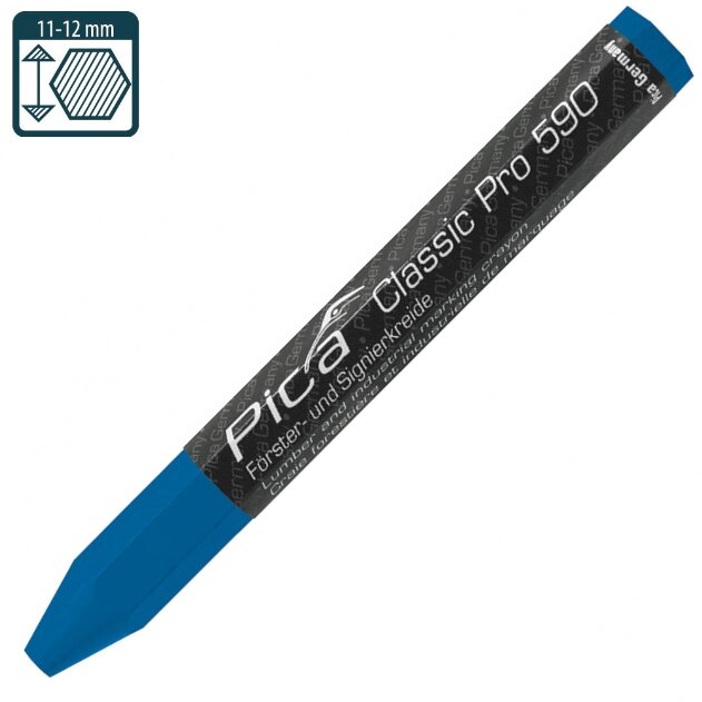 Промисловий маркер на восковій-крейдовій основі Pica Classic PRO 590/41, синій від компанії Polmart - фото 1