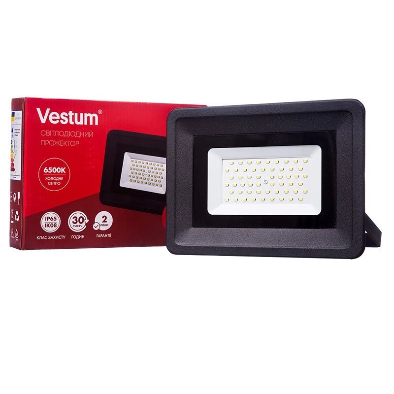 Прожектор LED Vestum 50W 4300Лм 6500K 185-265V IP65 від компанії Polmart - фото 1