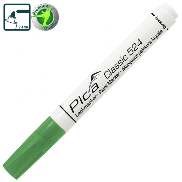 Рідкий промисловий маркер Pica Classic 524/36 Industry Paint Marker, зелений від компанії Polmart - фото 1