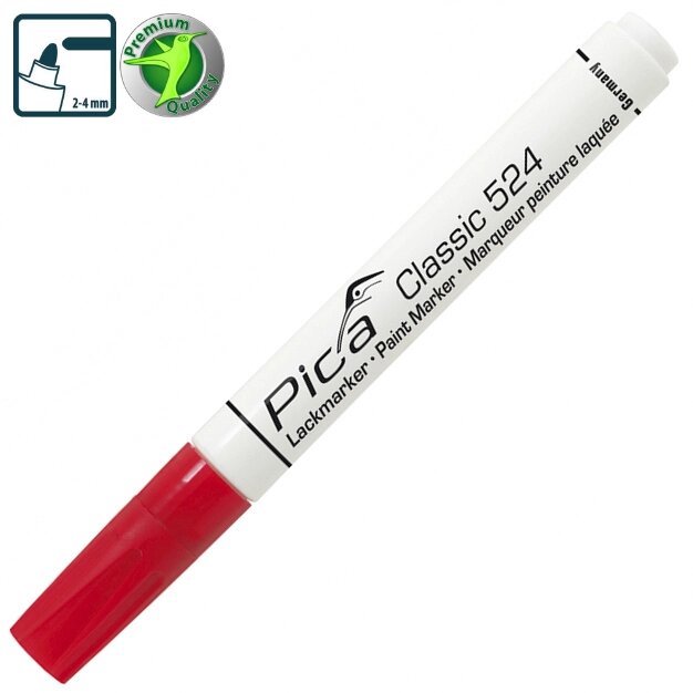 Рідкий промисловий маркер Pica Classic 524/40 Industry Paint Marker, червоний від компанії Polmart - фото 1