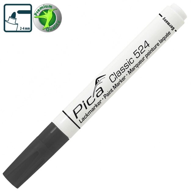 Рідкий промисловий маркер Pica Classic 524/46 Industry Paint Marker, чорний від компанії Polmart - фото 1